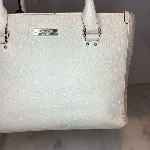 Kate Spade Wellesley Quinn Ostrich Tote Preloved - Picture 3 of 16